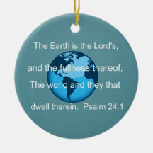 Psalm 24:1 christmas ornaments