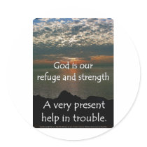 Psalm 46:1 - Beautiful Sunrise over Lake Michigan Round Sticker