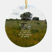 Psalm 55.22 christmas ornament