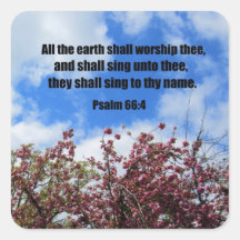 Psalm 66:4 square stickers