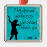 psalm 71:23 blue background christmas ornaments
