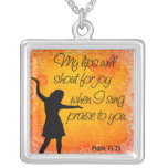 psalm 71:23 orange background custom jewelry