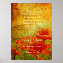 Psalm 91 red poppies poster