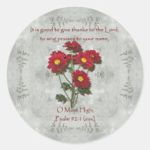 Psalm 92:1 ~ Give Thanks to the Lord Stickers