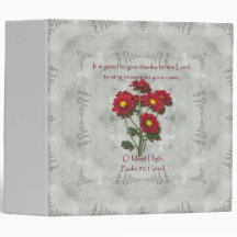 Psalm 92:1 ~ Give Thanks to the Lord Vinyl Binder