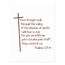 Psalms 23:4 postcard