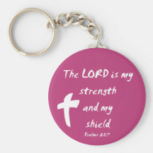 Psalms 28: The Lord is My Strength and Shield Key Chain