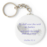 Psalms 91:4 He shall cover thee with his feathers keychains