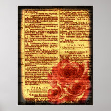 Psaumes et copie antiques de roses poster