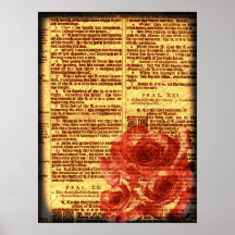 Psaumes et copie antiques de roses posters