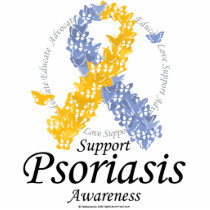 Psoriasis Ribbon of Butterflies Photo Cut Out