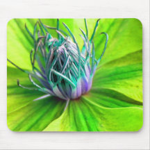 Psychadelic Green Clematis Mousepad