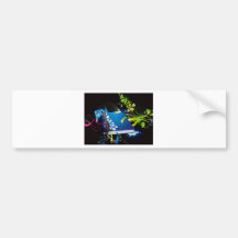 psychedelic abstract notepad bumper stickers