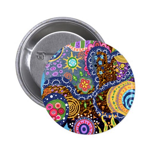 Psychedelic abstract pattern pin