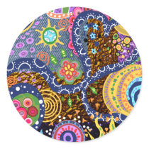 Psychedelic abstract pattern round sticker
