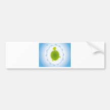 psychedelic blue clouds green earth bumper stickers