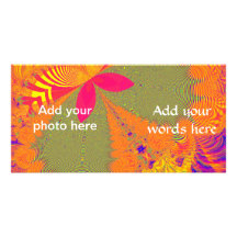 Psychedelic Butterfly Explosion Fractal Customized Photo Card