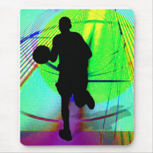 Psychedelic Court Basketball Mouse Pad