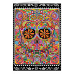 Psychedelic Day of the Dead Card Sugar Skull Art