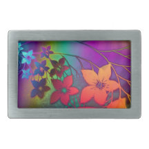 Psychedelic Floral Belt Buckle