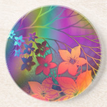 Psychedelic Floral Coaster
