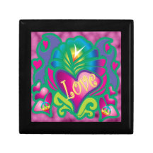 Psychedelic Floral Heart Gift Box
