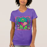 Psychedelic Floral Heart Tee Shirts