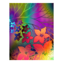 Psychedelic Floral Letterhead Design