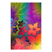 Psychedelic Floral Stationery Paper