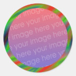 psychedelic frenzy photo frame round stickers
