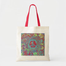 Psychedelic Groovy Trippy Peace Sign Bags