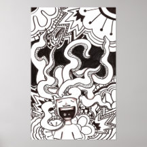 Psychedelic Happy Brain Print