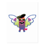 psychedelic hippie angel monster post card