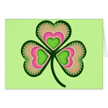 Psychedelic Irish Shamrock Greeting Cards