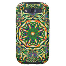 Psychedelic Kaleidoscope 1 green abstract pattern