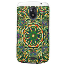 Psychedelic Kaleidoscope 1 green abstract pattern Galaxy Nexus Cover