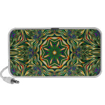 Psychedelic Kaleidoscope 1 (green) abstract Portable Speakers