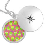 Psychedelic Neon Owl Pattern Pendants