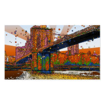 Psychedelic NYC: Brooklyn Bridge #1 Business Card