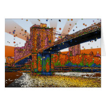 Psychedelic NYC: Brooklyn Bridge #1 Cards