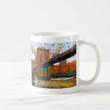 Psychedelic NYC: Brooklyn Bridge #1 Mugs