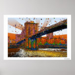 Psychedelic NYC: Brooklyn Bridge #1 Posters