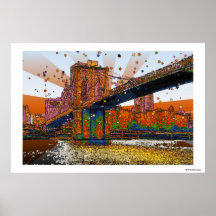 Psychedelic NYC: Brooklyn Bridge #1 Posters