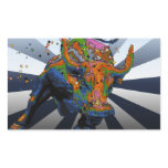 Psychedelic NYC: Charging Bull of Wall Street Rectangular Stickers