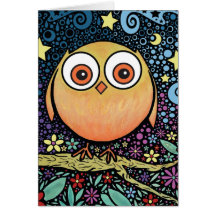 Psychedelic Owl Card