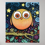 Psychedelic Owl Poster