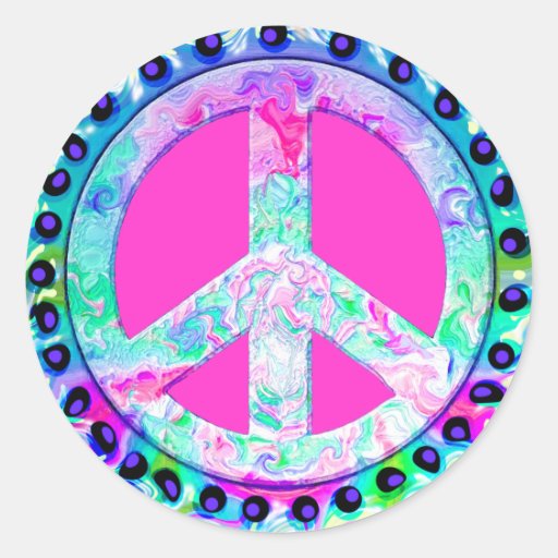 Psychedelic Peace Sign Abstract Sticker