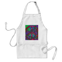 psychedelic peace sign apron