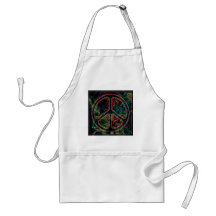 psychedelic peace sign aprons