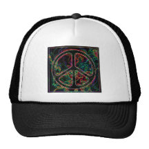 psychedelic peace sign hat
